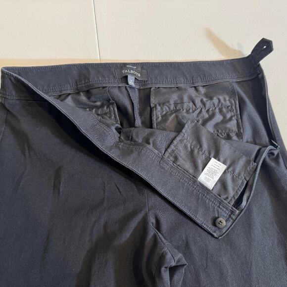 Talbots ankle pants black Chatham flat front side zip  stretch cotton Sz 10 - Picture 4 of 9